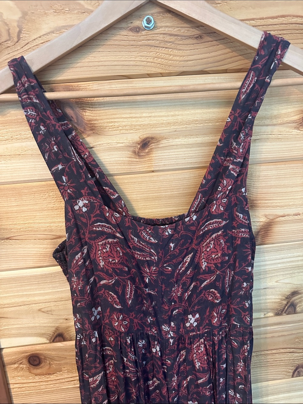 NATURAL LIFE Burgundy Floral Jumpsuit